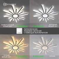 Припотолочная люстра Estares Teresa 100W R-APP-680x50-White/White-220-IP20 - Превью изображения №8 — Интернет-магазин Time-Shop