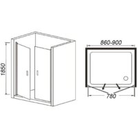 Душевая дверь WeltWasser WW600 600K2-90 - Превью изображения №4 — Интернет-магазин Time-Shop