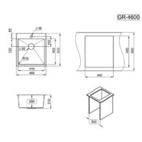 Кухонная мойка Granula GR-4600 (графит матовый) - Превью изображения №3 — Интернет-магазин Time-Shop