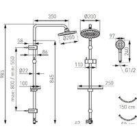 Душевая система  Ferro Rondo Lux NP23-BL (черный) - Превью изображения №2 — Интернет-магазин Time-Shop