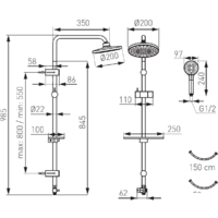 Душевая система  Ferro Rondo Lux NP23-BL (черный) - Превью изображения №2 — Интернет-магазин Time-Shop