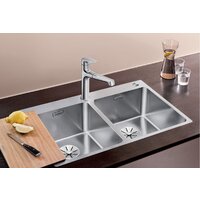 Кухонная мойка Blanco Andano 340/340-IF/A 525248 (с клапаном-автоматом, сатин) - Превью изображения №3 — Интернет-магазин Time-Shop