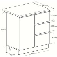 Шкаф напольный Артём-Мебель Мэри 800мм СН-114.232-р (серый графит) - Превью изображения №4 — Интернет-магазин Time-Shop