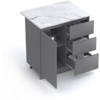 Шкаф напольный Артём-Мебель Мэри 800мм СН-114.232-р (серый графит) - Превью изображения №2 — Интернет-магазин Time-Shop