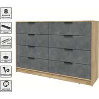 Комод Интерлиния Концепт КТ-К157 (бетон портленд/дуб золотой) - Превью изображения №3 — Интернет-магазин Time-Shop