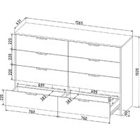 Комод Интерлиния Концепт КТ-К157 (бетон портленд/дуб золотой) - Превью изображения №5 — Интернет-магазин Time-Shop