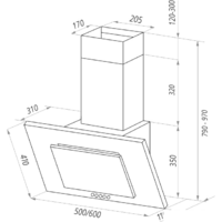 Кухонная вытяжка MAUNFELD Tower C 60 (нержавеющая сталь) - Превью изображения №2 — Интернет-магазин Time-Shop