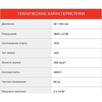 Телевизор StarWind SW-LED65UG402 - Превью изображения №8 — Интернет-магазин Time-Shop