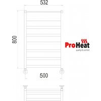 Полотенцесушитель ProHeat Line 50x80 (с полкой) - Превью изображения №2 — Интернет-магазин Time-Shop