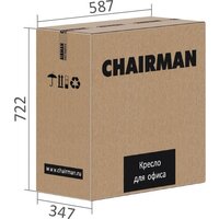 Офисное кресло CHAIRMAN 030 (ткань, T-75 бирюзовый/пластик) - Превью изображения №6 — Интернет-магазин Time-Shop