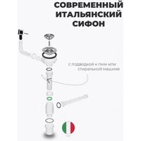 Кухонная мойка Wisent WS-36045D/GER013 (с сифоном, дозатором и коландером) - Превью изображения №12 — Интернет-магазин Time-Shop