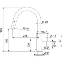 Смеситель Franke Lina 115.0626.053 (матовый черный) - Превью изображения №2 — Интернет-магазин Time-Shop