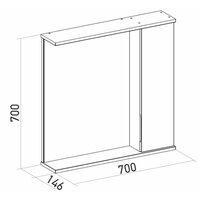  Mixline Шкаф с зеркалом Лайн 70 553017 (правый, с подсветкой) - Превью изображения №6 — Интернет-магазин Time-Shop