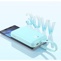Внешний аккумулятор Baseus Magnetic Fast Charge Power Bank Type-C Edition 30W 10000mAh (мятный) - Превью изображения №10 — Интернет-магазин Time-Shop