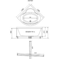 Ванна Triton Мартин 120х120 (с каркасом, сифоном, экраном) - Превью изображения №8 — Интернет-магазин Time-Shop