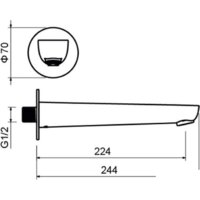 Излив Aquatek Бетта AQ1141MB (черный матовый) - Превью изображения №2 — Интернет-магазин Time-Shop