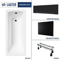 Lauter Bianca 140х70 21207140 (с ножками, лицевым черным и торцевым экраном)