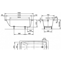 Ванна Kaldewei Cayono 150x70 274700010001 - Превью изображения №4 — Интернет-магазин Time-Shop