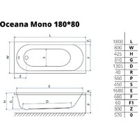 Ванна Excellent Oceana Mono 180x80 - Превью изображения №2 — Интернет-магазин Time-Shop