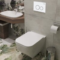 Унитаз подвесной Roxen Boro One Rimless 6 в 1 StounFix Dual Fresh 506177 (кнопка: белый глянец) - Превью изображения №10 — Интернет-магазин Time-Shop