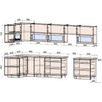 Готовая кухня Интерлиния Мила Матте 1.5x3.6 Б левая (индиго/индиго глянец/кастилло темный) - Превью изображения №4 — Интернет-магазин Time-Shop