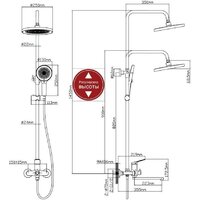 Душевая система  Econoce EC0714BL - Превью изображения №2 — Интернет-магазин Time-Shop