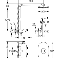 Душевая система  Grohe Rainshower System Smartcontrol 360 Duo 26250LS0 - Превью изображения №2 — Интернет-магазин Time-Shop