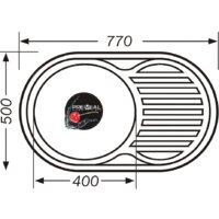 Кухонная мойка Premial PL 7750 (матовая, 0.8 мм) - Превью изображения №2 — Интернет-магазин Time-Shop