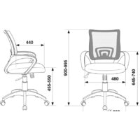 Офисное кресло Бюрократ CH-695N/DG/TW-11 (черный/серый) - Превью изображения №5 — Интернет-магазин Time-Shop