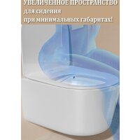 Унитаз подвесной Roxen Simple Compact в комплекте с инсталляцией StounFix Dual Fresh 6 в 1 964407 (кнопка: белое стекло) - Превью изображения №20 — Интернет-магазин Time-Shop