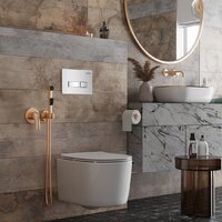 Унитаз подвесной Roxen Simple Compact в комплекте с инсталляцией StounFix Dual Fresh 6 в 1 964407 (кнопка: белое стекло) - Превью изображения №12 — Интернет-магазин Time-Shop