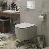 Унитаз подвесной Roxen Simple Compact в комплекте с инсталляцией StounFix Dual Fresh 6 в 1 964407 (кнопка: белое стекло) - Превью изображения №10 — Интернет-магазин Time-Shop