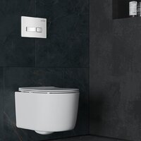 Унитаз подвесной Roxen Simple Compact в комплекте с инсталляцией StounFix Dual Fresh 6 в 1 964407 (кнопка: белое стекло) - Превью изображения №15 — Интернет-магазин Time-Shop