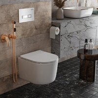 Унитаз подвесной Roxen Simple Compact в комплекте с инсталляцией StounFix Dual Fresh 6 в 1 964407 (кнопка: белое стекло) - Превью изображения №17 — Интернет-магазин Time-Shop