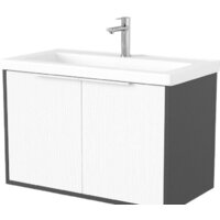 Дабер Тумба под умывальник 018 Тобага/Эридан 80 Т18.8Т.0.20Б (белый древесный/серый/ручка белая)