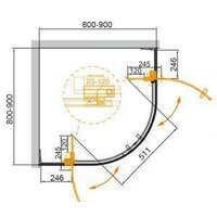 Душевой уголок Cezares SLIDER-R-2-80/90-C-Cr - Превью изображения №2 — Интернет-магазин Time-Shop