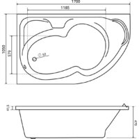 Ванна Lauter Geneva 170x105 2103170L (с каркасом) - Превью изображения №11 — Интернет-магазин Time-Shop
