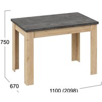 Кухонный стол Трия Промо тип 4 (дуб крафт золотой/ателье темное) - Превью изображения №2 — Интернет-магазин Time-Shop