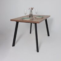 Кухонный стол Мамадома Borg-120 раздвижной 120-160х80 (дуб веллингтон/черный) - Превью изображения №6 — Интернет-магазин Time-Shop