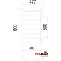 Полотенцесушитель ProHeat Classic 40x80 (боковое подключение, черный муар) - Превью изображения №2 — Интернет-магазин Time-Shop
