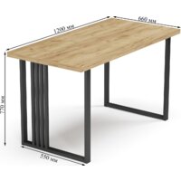 Кухонный стол Mio Tesoro Laim 36 120x66 (дуб крафт золотой/черный) - Превью изображения №5 — Интернет-магазин Time-Shop