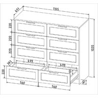 Комод Интерлиния Концепт Тренд КТ-К117 (дуб золотой/индиго) - Превью изображения №5 — Интернет-магазин Time-Shop