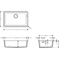Кухонная мойка Hansgrohe S51 S510-U660 Zlewozmywak podblatowy 660 43432380 (серый бетон) - Превью изображения №3 — Интернет-магазин Time-Shop