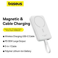 Внешний аккумулятор Baseus Magnetic Fast Charge Power Bank Type-C Edition 30W 10000mAh (белый) - Превью изображения №12 — Интернет-магазин Time-Shop