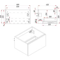  ЗОВ Тумба под умывальник Кито 70 K70LW0MWMC (белый матовый) - Превью изображения №3 — Интернет-магазин Time-Shop