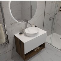  ЗОВ Тумба под умывальник Кито-2 60 2K60LA0MWMC-KP13W (аттик/белый матовый) - Превью изображения №7 — Интернет-магазин Time-Shop