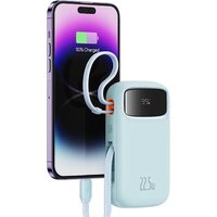 Внешний аккумулятор Baseus Qpow2 Dual-Cable Digital Display Fast Charge Power Bank 22.5W 10000mAh (голубой) - Превью изображения №3 — Интернет-магазин Time-Shop
