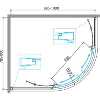 Душевой уголок BelBagno DUE-RH-2-100/80-C-Cr - Превью изображения №4 — Интернет-магазин Time-Shop