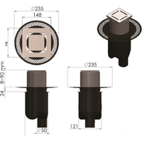 Трап/канал Berges Wasserhaus Platz Norma 150x150 090059 (матовый хром) - Превью изображения №6 — Интернет-магазин Time-Shop