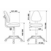 Компьютерное кресло Бюрократ KD-4/STICK-BLUE (голубой) - Превью изображения №5 — Интернет-магазин Time-Shop
